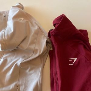 Gym shark pair of fitted workout zip up sweaters